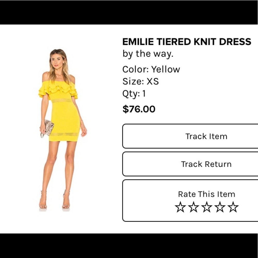 Revolve Dress - Yellow - Off the Shoulder